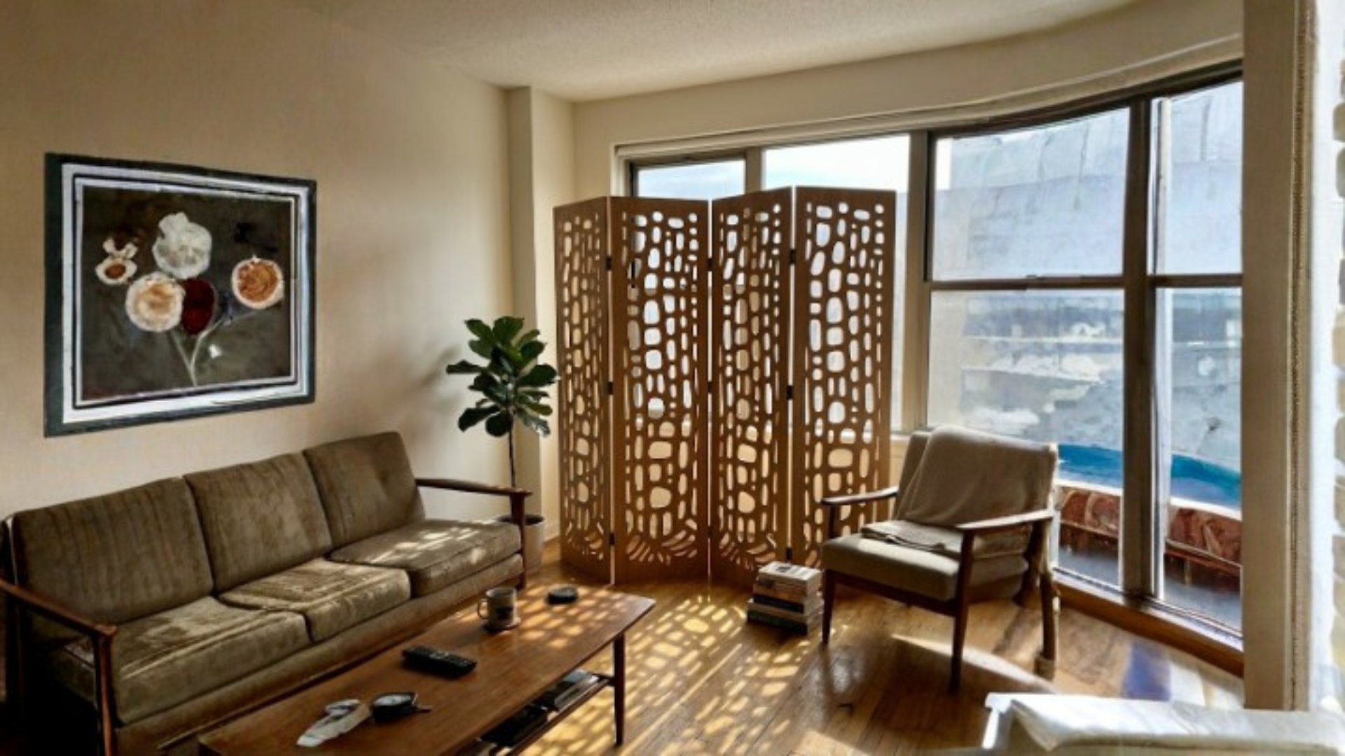 Biombo plegable decorativo en madera MDF